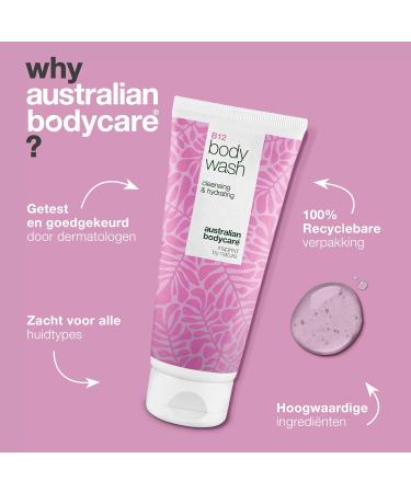 Australian Bodycare B12 Body Wash Nourishing shower gel against dry & itchy skin Deep cleansing & intensive hydration With B12 & Allantoin Daily use - Buy Online on GoSupps.com
