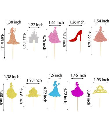 Arthsdite 30Pcs Princess Cupcake Toppers Crown Castle Girl High Heel Cake Toppers Decorations Birthday Fruits Picks for Princess Girl Baby Shower Theme Party Decoration New Princess - Buy Online on GoSupps.com