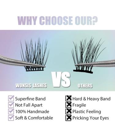 WONSIS DIY Lash Extension Cluster Lashes - 48 Mix Length Individual Lashes for Natural Volume Look - Buy Online on GoSupps.com