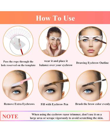 Teuvo 24 Styles Eyebrow Template Set - Beginner-Friendly Reusable Stencils with Brush Trimmer & Eyebrow Pencils for Quick 3-Minute Makeup - Buy Online on GoSupps.com