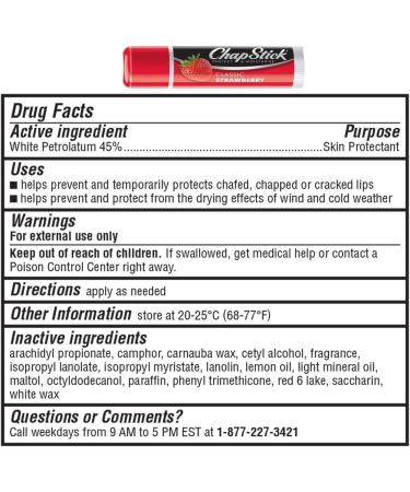 Chapstick Lip Balm Original Cherry Strawberry Flavour Lip Care stick SPF10 - Buy Online on GoSupps.com