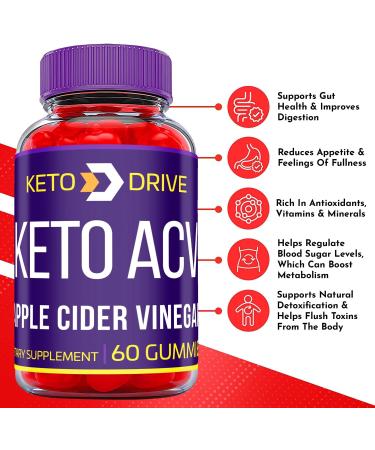 (2 Pack) Keto Drive ACV Gummies - Vegan Formula with Apple Cider Vinegar and Vitamin B12 for Weight Loss - 120 Gummies - Buy Online on GoSupps.com