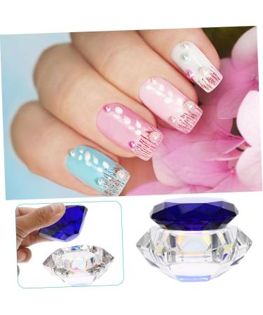 minkissy Nail Art Crystal Cup Cosmetics Cream Glass Manicure 6.5x8cm Blue - Buy Online on GoSupps.com