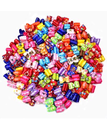 Mruq pet 30pcs Dog Hair Bows with Rubber Bands, Bulk Exquisite Rhinestone and Pearl Dog Grooming Bows, Mix Cute Pattern Puppy Dog Hair Bows, Small Dog Bows for Cat Dog Hair Accessories