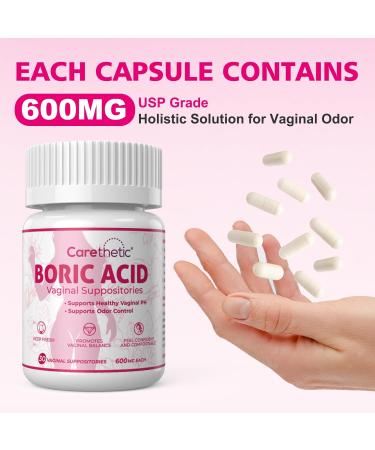 Premium Vaginal Suppositories for pH Balance & Odor Control | 600mg 30 Count - Eco-Friendly Feminine Health Relief - Buy Online on GoSupps.com