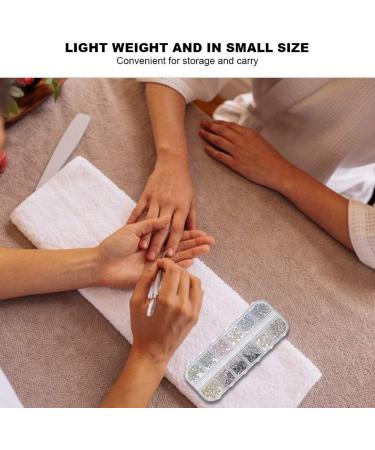 NSXAYIWE 12 Grids Nail Art Rhinestones DIY Nail Decoration Glitter Rhinestones Manicure Tool - Buy Online on GoSupps.com