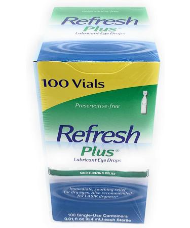 Refresh Plus Lubricant Eye Drops | Allergan | Clear | 100 Single-Use Vials | Pack of 1 - Buy Online on GoSupps.com