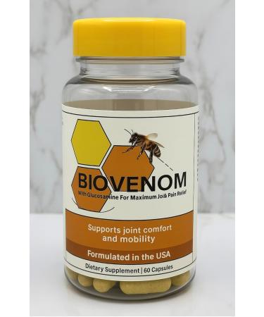 Bee Venom Bio Venom Apitoxin Natural Extract Supplement | 60 Capsules | 1 Bottle | Support for Joint Mobility Circulation & Wellness | Dietary Supplement - Buy Online on GoSupps.com