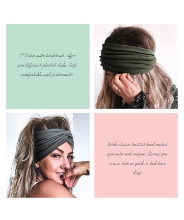 AKTVSHOW 7'' Wide Headbands for Women - 8Pack Extra Large Turban Hair Bands for Fashion, Yoga, Workout - Bright Hope Collection - Buy Online on GoSupps.com