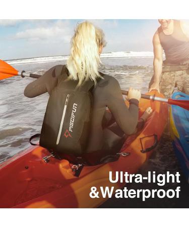 Piscifun LT 20L Waterproof Dry Bag Backpack with Waist Pouch & Phone Case - Lightweight and Durable for Kayaking, Camping, Beach, Boating & Swimming - Buy Online on GoSupps.com