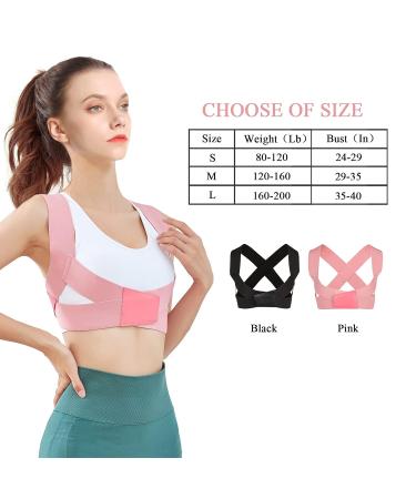 Posture Corrector Brace for Women - Adjustable Upper Back Support & Pain Relief (Pink Medium - Buy Online on GoSupps.com