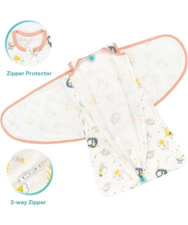 ZIGJOY Baby Swaddle Wearable Blanket 0.5 Tog 100% Cotton | Adjustable Sleep Sack for Newborn Boy Girl 6-12 Months - Buy Online on GoSupps.com