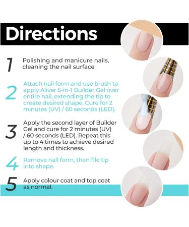 5 in 1 Builder Gel Base for Strong Nails UV/LED Nail Polish Coat 15ML White - Buy Online on GoSupps.com