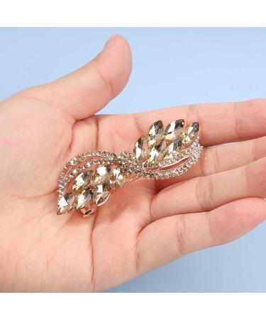 Yheakne Gold Rhinestone Wedding Hair Clip Barrette - Bridal Hair Accessories for Women and Girls - Buy Online on GoSupps.com