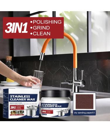 Magical Nano-Technology Stainless Steel Cleaning Paste 3 in 1 Stainless Steel Cleaning Wax Stainless Steel Scratch Remover Stainless Steel Appliance Cleaner Scratch Remover for Stainless Steel (3PCS) - Buy Online on GoSupps.com