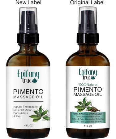 Natural Pimento Massage Oil 4oz | Soothing Muscle Relief & Moisturizer | Refreshing Mint Scent with Jamaican Black Castor & Lemongrass - Buy Online on GoSupps.com