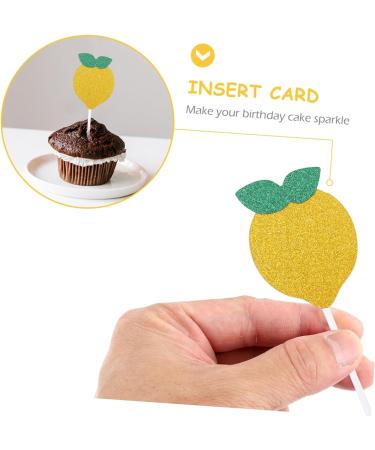 Abaodam 72 pcs Lemon Cake Toppers birthday cupcake topper birthday toppers for cakes gold decor summer ornaments gold trim birthday cake decorations baby paper cup party supplies - Buy Online on GoSupps.com