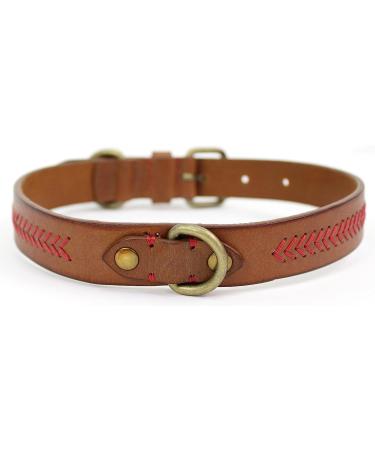 Rawlings Baseball Stitch Leather Dog Collar - Tan, 23 - Buy Online on GoSupps.com