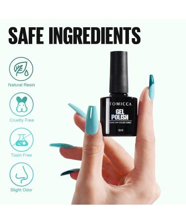 Tomicca UV Nail Polish Set - 6 Colors Blue Green Glitter | Non-Toxic & Durable Christmas Gift for DIY Nail Art | Autumn Gel Polish for Home & Salon | 8ml A101092 - Buy Online on GoSupps.com