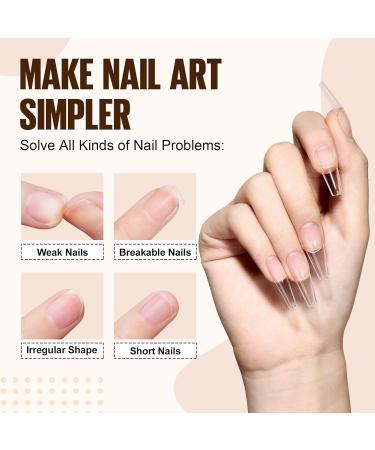 TOMICCA Nail Tips and Glue Gel Kit - 4 In 1 Nail Extension Set with LED Lamp and 500Pcs Coffin Nails - Acrylic Starter Kit for Easy DIY Nail Art - Medium Coffin Shape - Gift Set - Buy Online on GoSupps.com