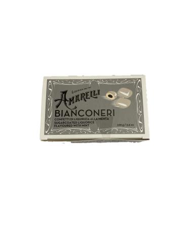 Amarelli - Bianconeri -Mint liquorice Covered by a White Layer of Sugar - 100 gr