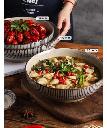 Handmade Ceramic Soup Bowl 71 Oz Porcelain Salad Pho Bowls for Kitchen Ceramic Dinner Bowls Round Mixing Bowl for Ramen Noodle Cereal Microwavable - Buy Online on GoSupps.com