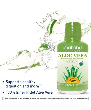 Buy Country Life Realfood Organics Aloe Vera Liquid 32 fl oz - Pure & Natural Wellness - Buy Online on GoSupps.com