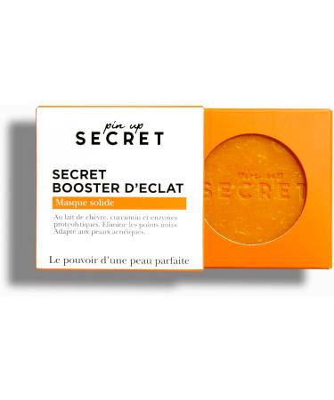 PIN UP SECRET - Secret Booster d' clat - Masque Visage Solide au Lait de Ch vre & Curcuma - Nettoyant & Anti-inflammatoire - limine les Points Noirs - Tous types de peaux - 70 gr 70 g (Lot de 1) - Buy Online on GoSupps.com