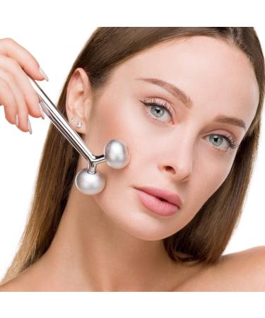 Facial Roller Massager - Cooling Metal for Contouring, Puffiness Reduction, Face Lift, Anti-Aging, and Skin Tightening - Botox Alternative for Wrinkle Reduction - With Gua Sha - Buy Online on GoSupps.com