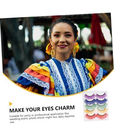 FOMIYES 25 Pairs Fake Eyelashes Colorful Lashes Strips 3d Flexible False Lashes Goth Eyelashes Costume Eyelashes Colorful Eyelashes Red Outfit Cosmetic Accessories Imitation Miss - Buy Online on GoSupps.com