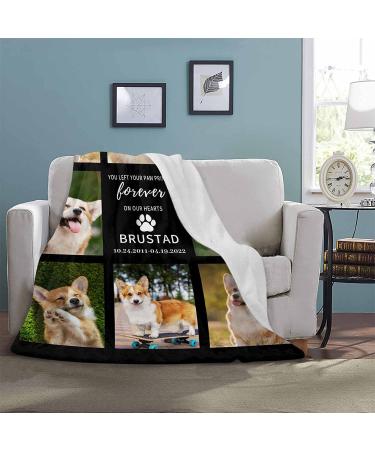 Personalized Pet Memorial Blanket - Custom Photo & Name - Loving Memory Sympathy Gift - 50x60 Inches - Buy Online on GoSupps.com
