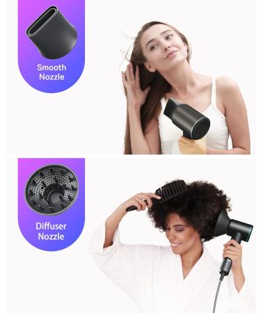 Buy Lightweight High-Speed Hair Dryer with Diffuser | 150 000 RPM Ionic Blow Dryer for Fast Drying Ideal for Travel & Home - Buy Online on GoSupps.com