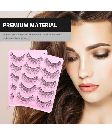 Lurrose 10 Pairs Fake eyelashes makeup eyelash natural faux strip fluffy volume lashes dense false eyelashes eye lashes rhinestone trim Artificial Fiber Lash bulk Miss rhinestones - Buy Online on GoSupps.com