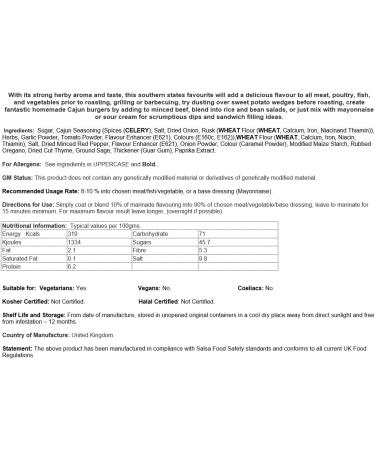 Cajun Marinade Flavouring - 2.5kg Catering Tub - Buy Online on GoSupps.com