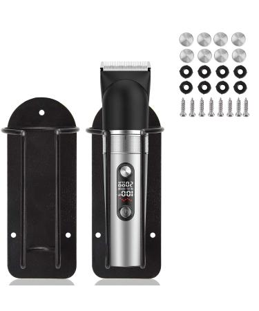 Noverlife Wall Mounted Hair Clipper Holder 2 Pack - Barber Tools Organizer & Electric Hair Trimmer Storage Stand - Black Steel Metal Rack for Hairdresser Display - Buy Online on GoSupps.com