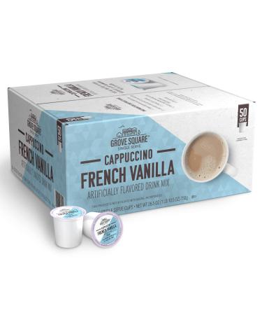 Grove Square Cappuccino Pods, French Vanilla, Single Serve, 50 Count (Pack of 1) - Packaging May Vary French Vanilla 50 Count (Pack of 1)