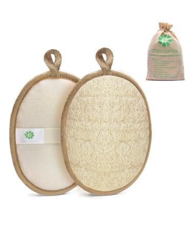 Natural Loofah Sponge Exfoliating Body Scrubber (2 Pack) Made with Eco-Friendly and Biodegradable Shower Luffa Large Exfoliator Pad for Women and Men - Buy Online on GoSupps.com