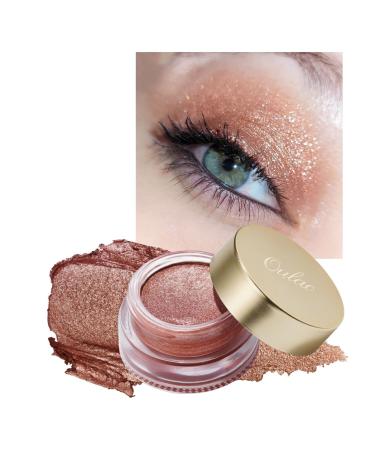 Oulac Glitter Eyeshadow Metallic Finish - High Impact Peachy Bronze Eyeshadow with Waterproof Formula | Up to 12 Hours Wear | Creates Eye-Catching Eye Make-up Vegan 12g (08) Cheers! Warm Peachy Bronze