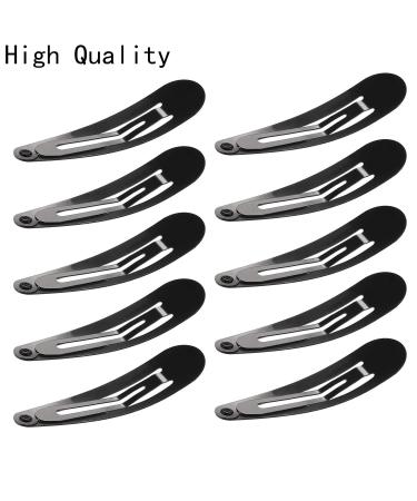 10 High-Quality Black Metal Hair Clips - Slippery Side Clips for Girls & Women | Kids Hair Jewelry (68mm) - Buy Online on GoSupps.com