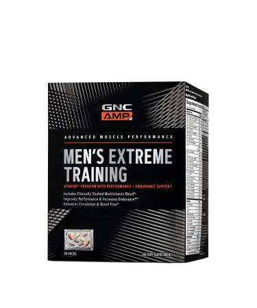 GNC AMP Men's Extreme Training Vitapak | Developed for Max Performance and Endurance | 5-Step Daily Supplement System | Targeted Muscle Support | 30 Packs 30.0 Servings (Pack of 1)
