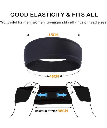 Anti-Slide Moisture Wicking Sports Hair Bands for Men & Women - 3 Pack (Black Gray Green) - Ideal for Jogging Running Cycling Yoga & Hiking - Buy Online on GoSupps.com