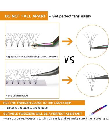 6D-D-0.07-15 Short Stem Pre-Made Russian Volume Eyelash Extensions by B&Q LASH | 6D 0.07 D 15mm - Buy Online on GoSupps.com