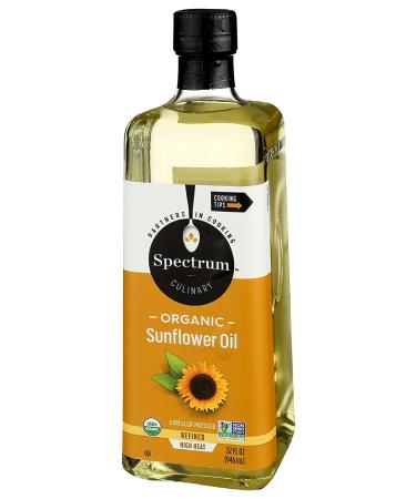 Spectrum Naturals Organic Hi Heat Sunflower Oil 32oz - Non-GMO, High Smoke Point Cooking Oil - Buy Online on GoSupps.com