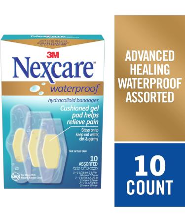 Nexcare Advanced Healing Waterproof Bandages AWB-10-CA Assorted Sizes 10/Pack - Buy Online on GoSupps.com