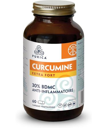 PURICA Extra Strength Curcumin 30% BDMC 60 Vegan Capsules - Turmeric Curcumin Supplements for Skin and Brain Health - Provides Antioxidants for the Maintenance of Good Health - Buy Online on GoSupps.com