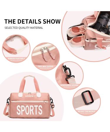 Wet Pocket Sports Gym Bag for Women and Men, Waterproof Shoulder Weekender Bag for Travel and Gym - Lightweight and Easy to Carry - S-Pink - Buy Online on GoSupps.com