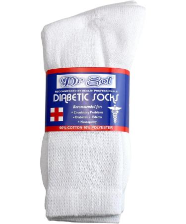 3-Pair Diabetic Crew Socks 9-11 White - Comfort and Support for Diabetic Feet - Buy Online on GoSupps.com