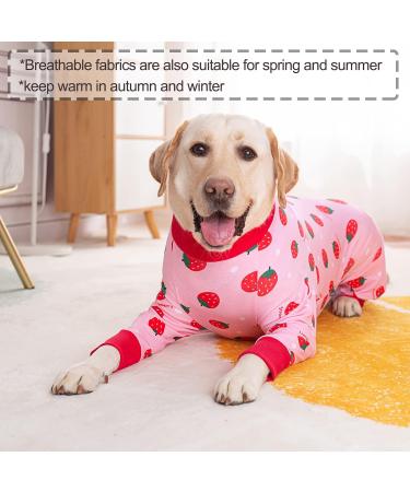 YeaPeeto One-Divider Pajamas for Large & Medium Dogs | Relaxation Hair Loss & Allergy Protection | Cone Alternative | 6XL Strawberry - Buy Online on GoSupps.com