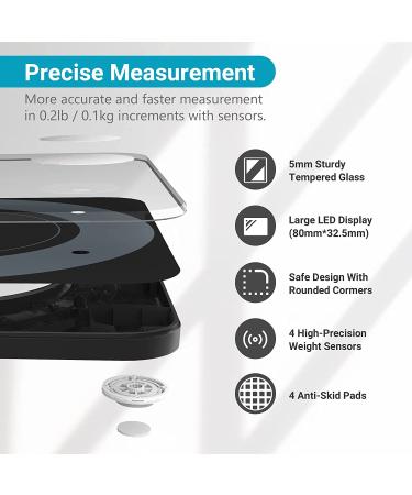 Bluetooth Smart Body Fat Weight Scale with App, 396 lbs - Black - Buy Online on GoSupps.com