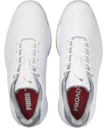 PUMA Men's Proadapt Alphacat Leather Golf Shoe - 41 EU | Puma White & Silver | International Shipping Available - Buy Online on GoSupps.com